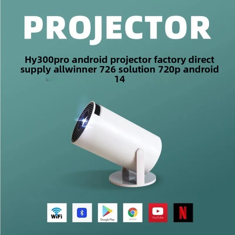 Home Cinema Projector 4K - Proyector Portátil HY300Pro 4K HD, Bluetooth,