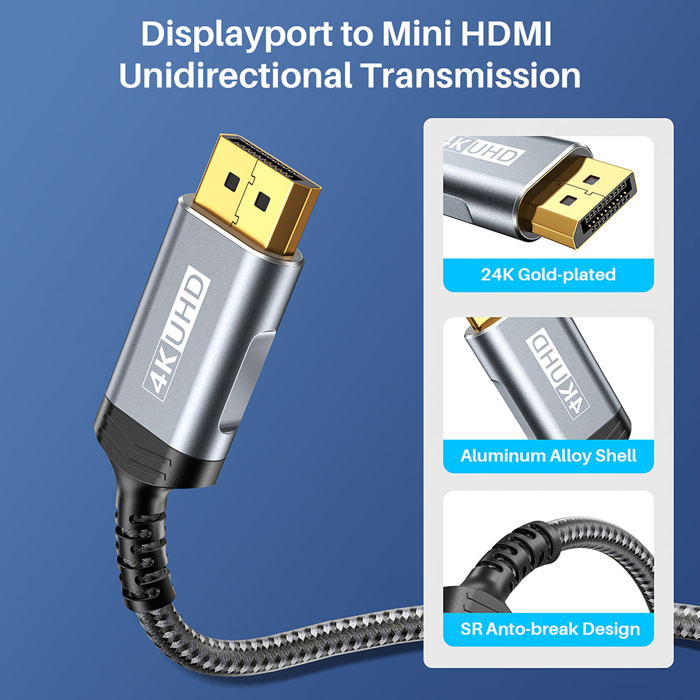 Cable DisplayPort a Mini HDMI  - Home Cinema Projector 4K reseña y precio